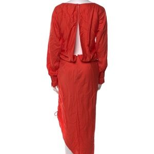 L'Academie Asymmetrical Dress in Vibrant Red
